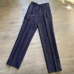 Jhane Barnes Dark Purple Wool Sparkly Dress Pants